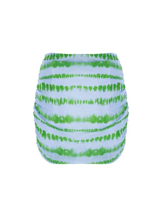 Mavi Bloklu Mini Etek