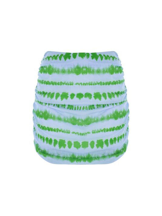 Mavi Bloklu Mini Etek