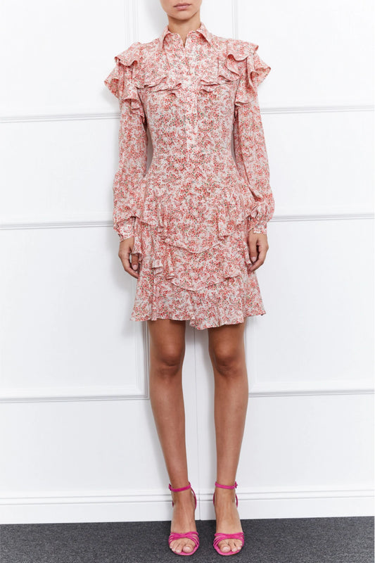 Chloe Mini Silk Dress (Orange)