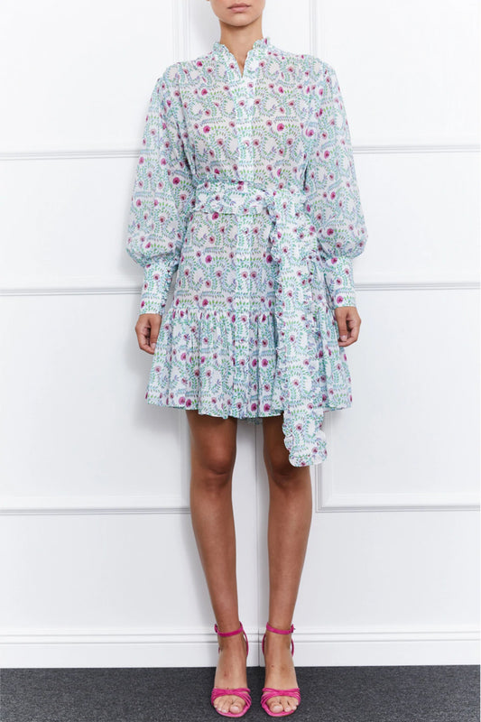 Jasmine Mini Dress (White/Pink)