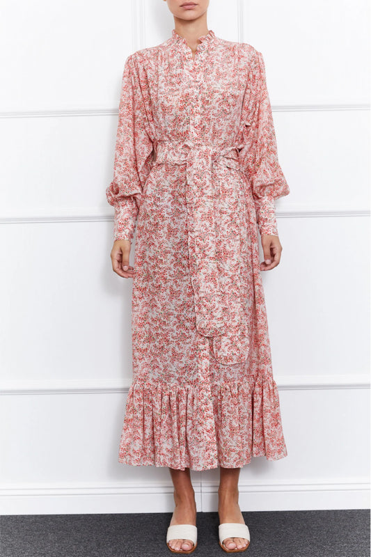 Jasmine Silk Dress (Orange)