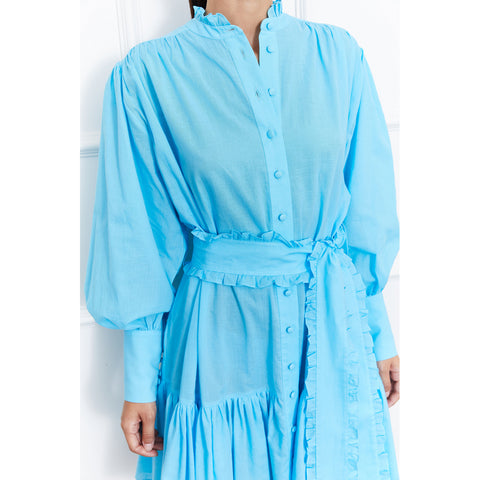Jasmine Kısa Koton Elbise (Mavi)