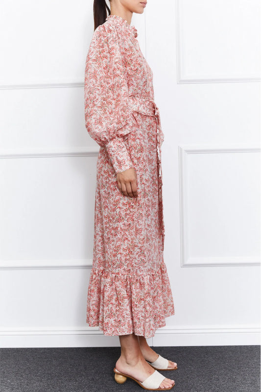 Jasmine Silk Dress (Orange)