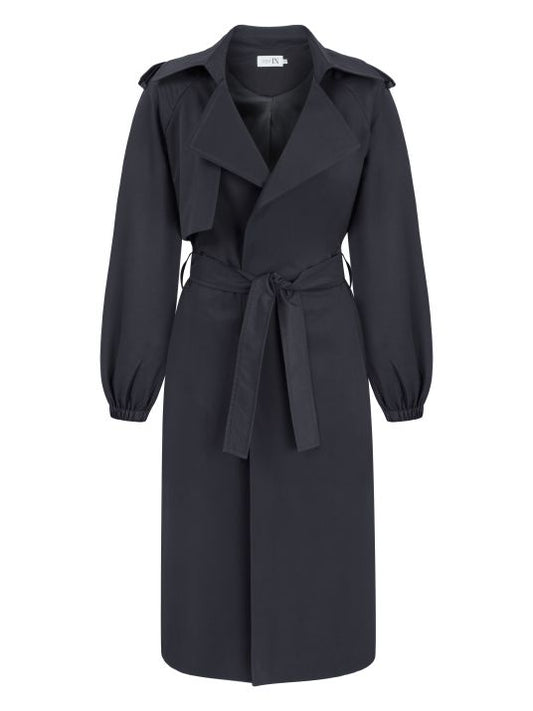 Lacivert Uzun Trençkot