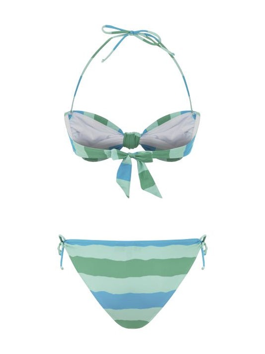 Mavi Yeşil Straplez Bikini Takım